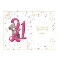 Amazing 21st Birthday Photo Finish Me to You Bear Card Extra Image 1 Preview